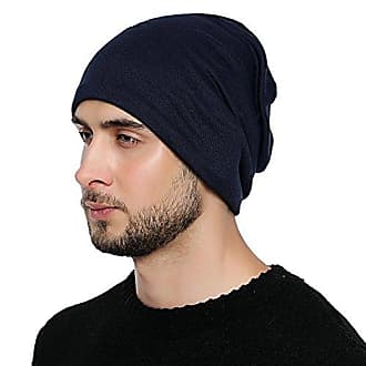 Homme Étoile Bonnet D'Hiver Doublé Noir Bleu et Gris Slouch Beanie