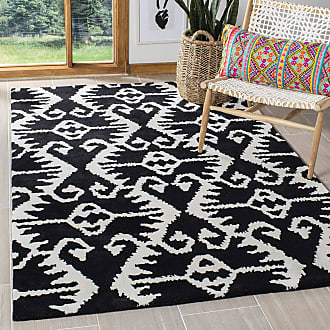 Safavieh Wyndham Collection 8 x 10 Black/Ivory WYD323D Handmade Modern Premium Wool Area Rug