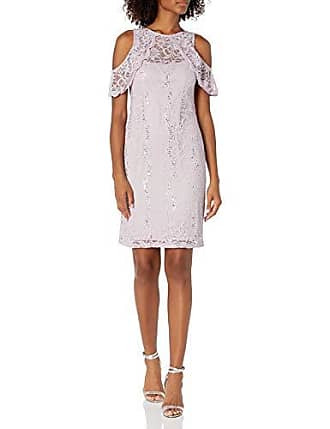 Tiana B. Tiana B Womens Sequin lace Cold Shoulder Dress, Lilac, 12