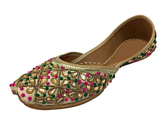 Stop N Style Punjabi Jutti for Women Flat Flipflops Indian Shoes Khussa Pakistani Juti 