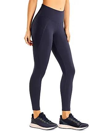 CRZ YOGA Non See-Through Compression Leggings for Women Hugged Feeling 7/8  Workout Leggings Running Tights-25 Inches Navy 25' - R424 Running X-Large :  : Clothing & Accessories