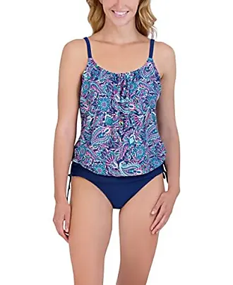 Calvin Klein Women's Standard Tankini Swimsuit with Adjustable Straps and  Tummy Control