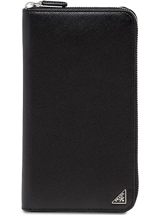 Prada Men's Saffiano Leather Vertical Card Black Holder – Queen