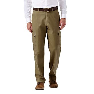 Haggar mensHC00225Stretch Comfort Cargo Expandable Waist Classic Fit Plain Front Pant Casual Pants - Brown - 32W x 32L