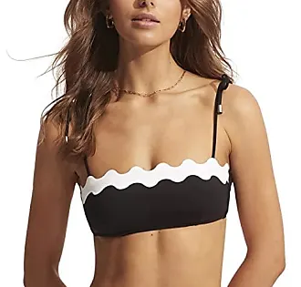 Seafolly Women's F Cup Wrap Front Bikini Top Swimsuit Separates, Eco  Collective Black, 6 : : Fashion