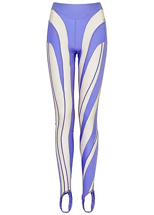 Mugler Spiral Illusion Legging in Black & Light Blue, Blue. Size 34 (also  in ).