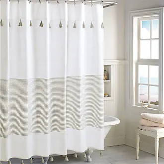 Peri Home Panama Stripe Shower Curtain in Taupe at Nordstrom