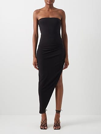 Norma Kamali Asymmetric Strapless Jersey Midi Dress - Womens - Black