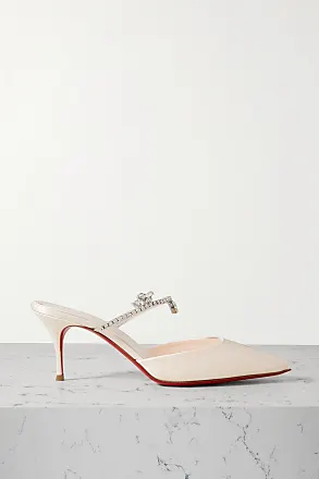 CHRISTIAN LOUBOUTIN Donna crystal-embellished satin slippers