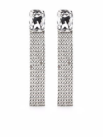 Saint Laurent Set Of Two Embellished Monogram Clip-on Earrings in Metallic