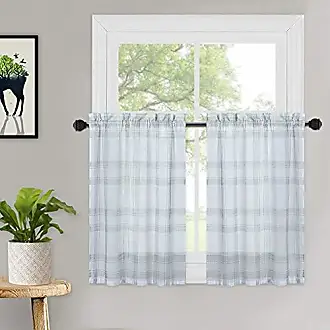 Tan Buffalo Plaid Valances for Kitchen, Thick Buffalo Check Gingham Valance  Curtains for Windows Kitchen Cafe Curtains, 52x15 Inches 