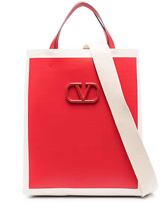 V Logo Signature Embellished Tote Bag in Neutrals - Valentino Garavani