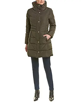 Cole haan women's taffeta down hot sale coat with faux fur collar