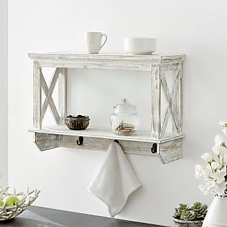 White Shabby Style Shelves Cut Out Design Wall Mount Floating Shelf Home 