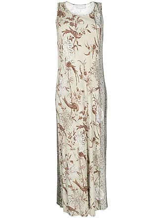 Pierre-Louis Mascia Kanpur Floral-Print Velvet Maxi Dress - Neutrals