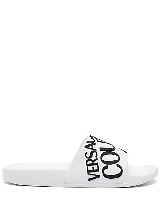 Versace Medusa Hibiscus Slide Sandal In Black | ModeSens | Mens leather  sandals, Womens sandals, Sneakers men fashion