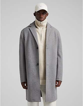 grey wool blend coat mens