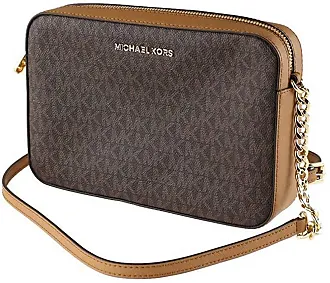 Michael Kors Jet Set Charm Cell Phone Crossbody bag canvas Small In Red NWT