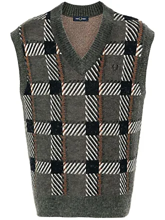 argyle-print knitted vest