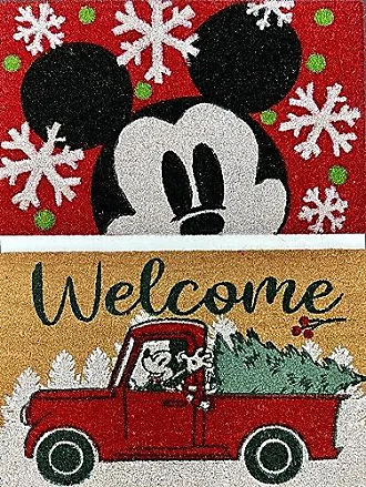 Christmas Doormat Holiday Door Mat Winter Snowflakes Xmas Indoor/Outdoor Welcome  Mat Floor Door Mat for Home Decoration Red Christmas Rug Entryway Front  Porch Farmhouse Decor, 17x29 Inch 