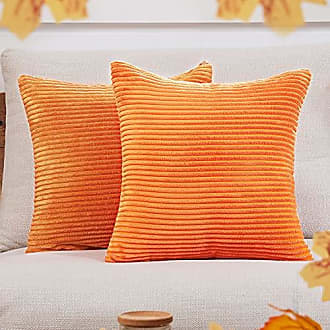 Deconovo 18 x 18 inch Fall Decorative Crushed Velvet Pillow Covers for  Couch Bed Golden Yellow Throw Pillow Covers Pack of 2