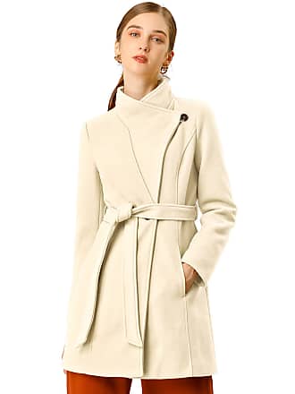Allegra K Women's Faux Suede Hooded Winter Long Sleeve Belted Wrap Coat