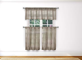 58x15 Duck River Textile Wilmont Stripe Kitchen Curtain & Tier Set 2 Pieces Black 29x36 1 Piece