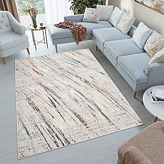 Teppich Vintage Streifen Wohnzimmer Teppiche Flachflor Lila Schwarz 160x230cm 