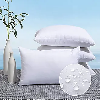 Premium Waterproof Throw Pillow Inserts, Water Resistant Square Form Cushion  Stuffer for Bed Couch Decorative Outdoor Sofa Pillows Inserts White, 18x18  Inches 