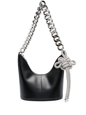 Kara Chain-Link Strap Shoulder Bag - Black