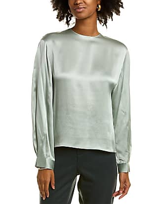 Vince Sleeveless Draped Stretch Silk Blouse