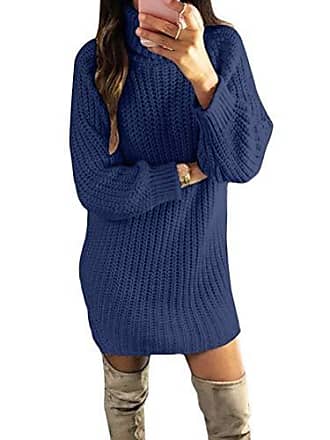 Col Rond Chaud dhiver Mini Robe Femme Manches Longues Robe Sweat Party 