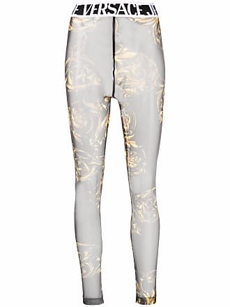 Versace Jeans Couture baroque-print semi-sheer leggings - women - Polyester - 36 - Black