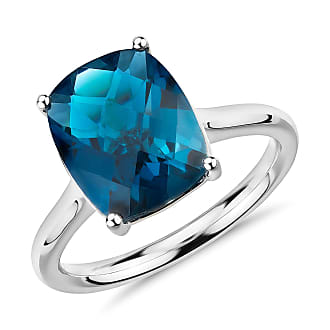 Blue Nile London Blue Topaz Cushion-Cut Ring in 14k White Gold (11x9mm)