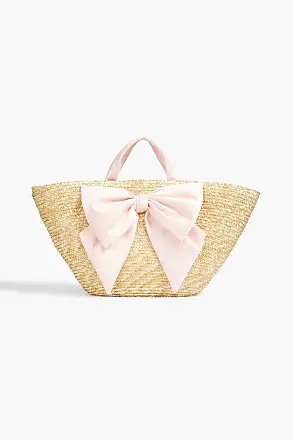 Carlotta Straw Tote w/Ivory Satin Bow