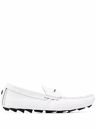 Mens white slip on sale on dress shoes