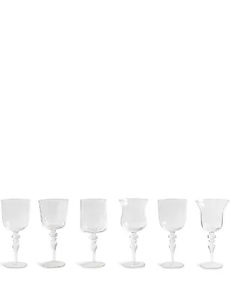 Bitossi Home Set of 6 Glasses Assorted Shapes Nuances Blue Green - Red Wine