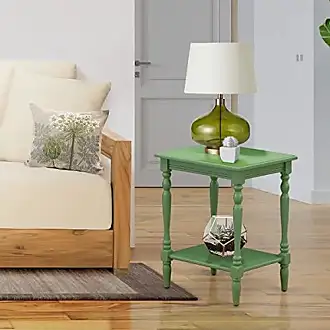 Narre Green End Table with Storage Living Room Side Table 2 Drawer & Open  Storage