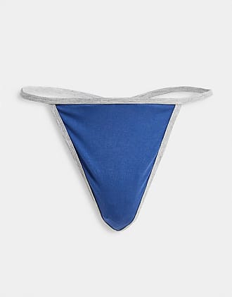 Asos barely there thong in rib-Navy