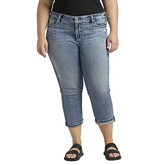 womens Plus Size Suki Mid Rise Capri Jeans, Dark Denimotion, 16 US 