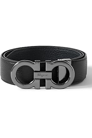 FERRAGAMO 3cm Cross-Grain Leather Belt for Men