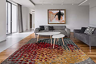 Flachflor Teppich Modern Fransenteppich Rautenmuster Azteken Musterteppich Multi 