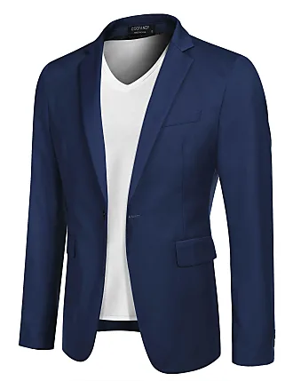 Giacca Uomo Casual,Lino Casual Da Uomo Abito Senza Bottoni Giacca Grandi  Tasche Cappotto Sportivo Blazer Elegante Blu Navy Vestibilità Regolare  Blazer