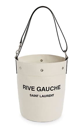 Beige Rive Gauche maxi linen-blend canvas tote, Saint Laurent