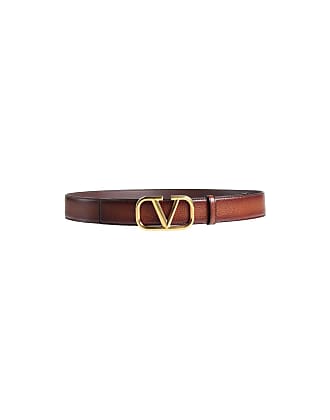 Reversible Vlogo Signature Belt In Glossy Calfskin 20 Mm for Woman in  Saddle Brown/black