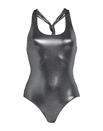 PINKO warped-print ruffled swimsuit - Black