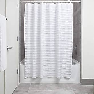 iDesign Medium 1-Piece York Shower Curtain Tension Rod White 