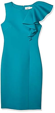 Eliza J Womens Ruffle Sheath, Jade, 8