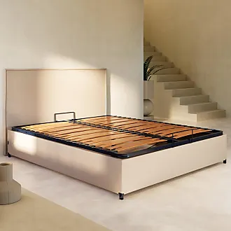 Lit métallique pied bois moderne 180x200 cm cadre de lit - Ciel & terre