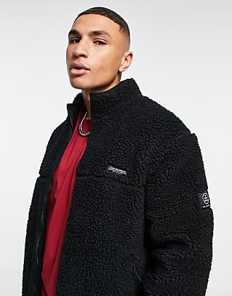 Topman fleece jacket in black